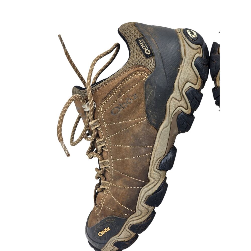 Oboz Shoes Womens 9 Waterproof Hiking Trail Low Leather Brown Trekking Outdoors - Picture 11 of 16